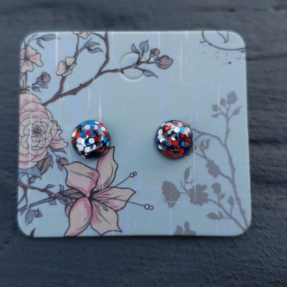 Handcrafted 8mm Faux Cabochon Earrings